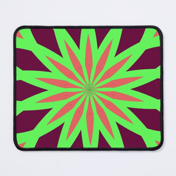 Item preview, Tropical kaleidoscopic flower red, green, deep cerise designed and sold by aapshop.