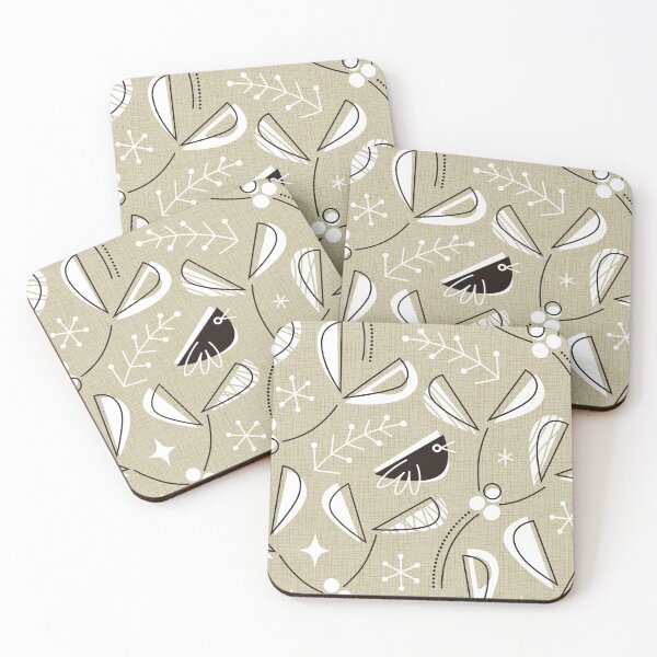 Item preview, MCM - Mistletoe and Blackbirds - Rustic Green designed and sold by miavaldez.