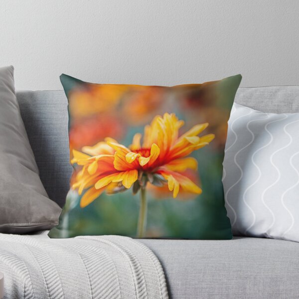 Orange flower II Throw Pillow