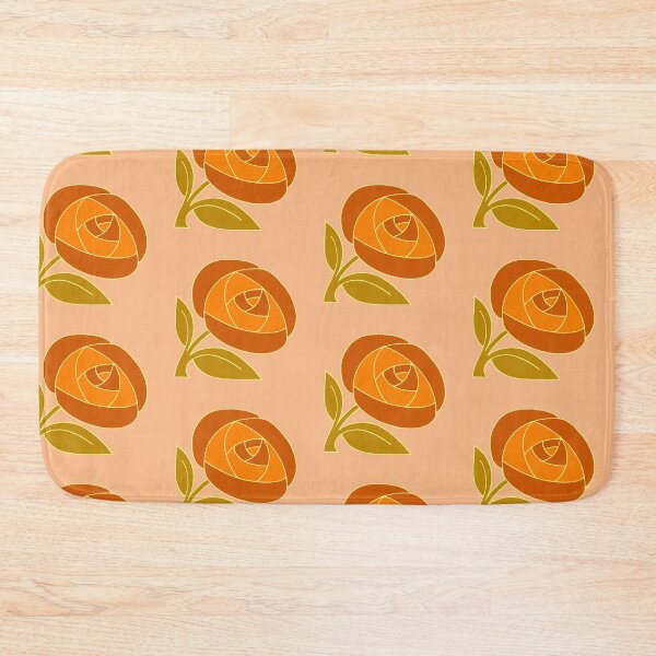 Item preview, Retro Seventies style rose flower orange designed and sold by aapshop.