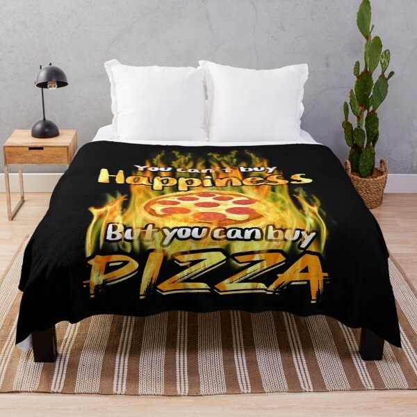 Artikelvorschau, Sie können Glück nicht kaufen, aber Sie können Pizza schwarzes Farbdesign kaufen. entworfen und verkauft von bluehatgraphics.