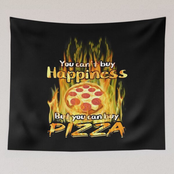 Artikelvorschau, Sie können Glück nicht kaufen, aber Sie können Pizza schwarzes Farbdesign kaufen. entworfen und verkauft von bluehatgraphics.