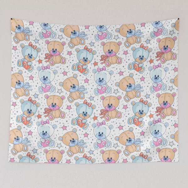 Item preview, Cute teddy bears with stars and love hearts.  designed and sold by Teddybear-2021.