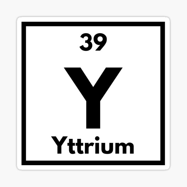 Periodic Table element number 39 Y Yttrium Sticker