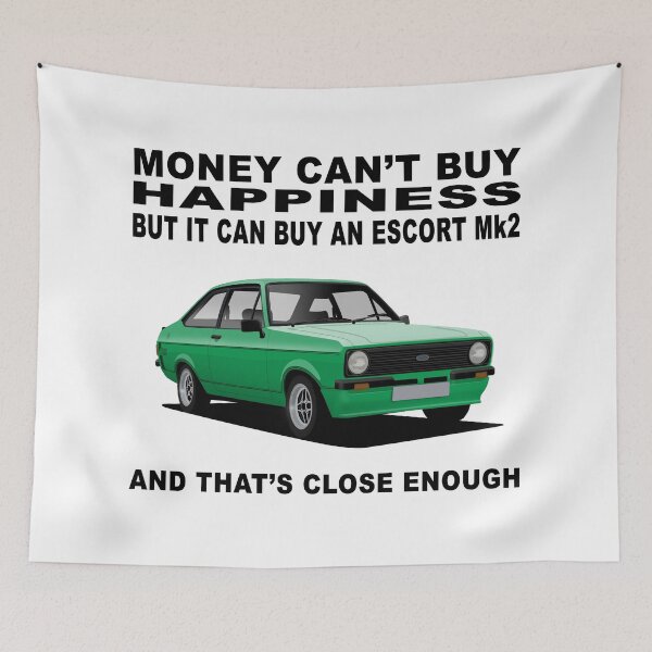 Item preview, Ford Escort Mexico Mk2 2 Door Modena Green Happiness Illustration designed and sold by Hamilton illustrations.