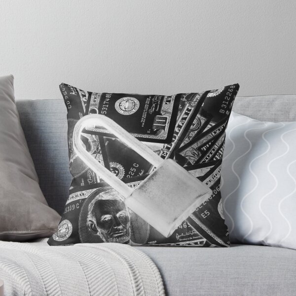 Item preview, Black and White Padlock On Pile Of American Money designed and sold by KWJphotoart.
