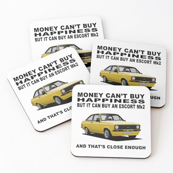Item preview, Ford Escort Mexico Mk2 2 Door Signal Yellow Happiness Illustration designed and sold by Hamilton illustrations.