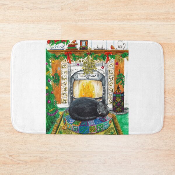 Item preview, Christmas Cat by The Fire designed and sold by gwendavies.