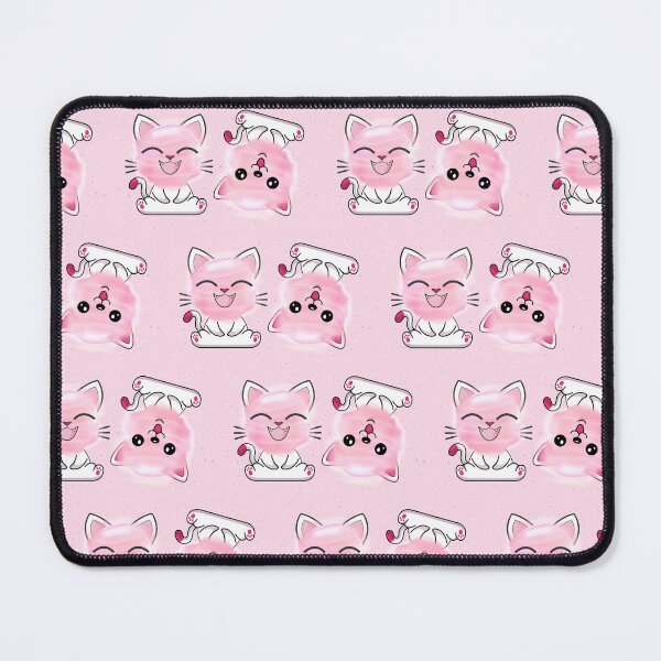 Item preview, Happy Cat Sweet Pink Watercolor Cotton Candy Pattern designed and sold by PinkPandaDesign.