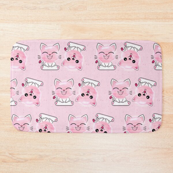Item preview, Happy Cat Sweet Pink Watercolor Cotton Candy Pattern designed and sold by PinkPandaDesign.