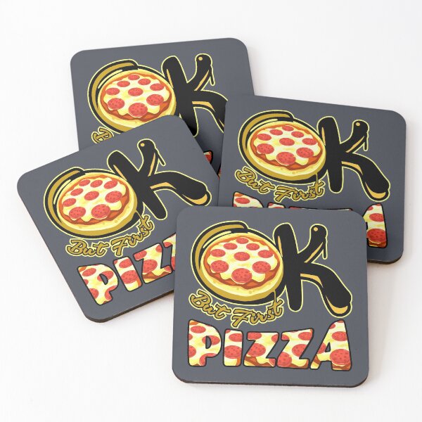 Artikelvorschau, OK, aber zuerst, pizzagraues Farbdesign entworfen und verkauft von bluehatgraphics.