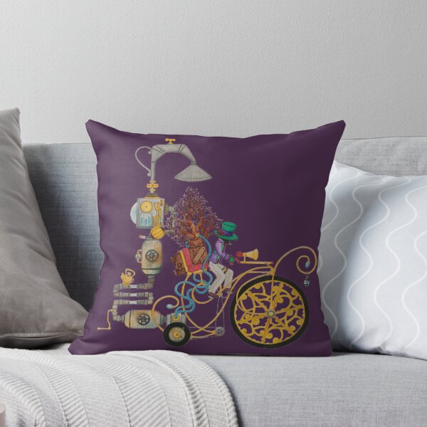 Grand-bis Steampunk - Steampunk Bike Throw Pillow