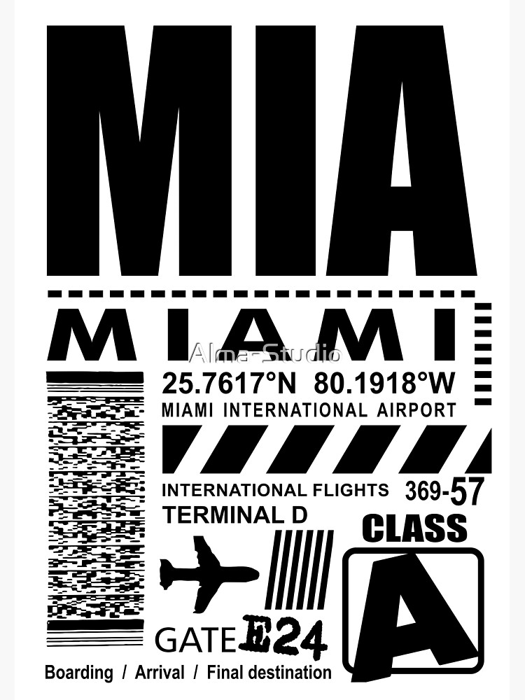 "Miami International Airport MIA" Poster for Sale by AlmaStudio