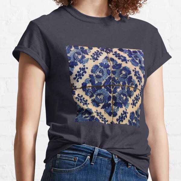 Blue flowers tile Classic T-Shirt