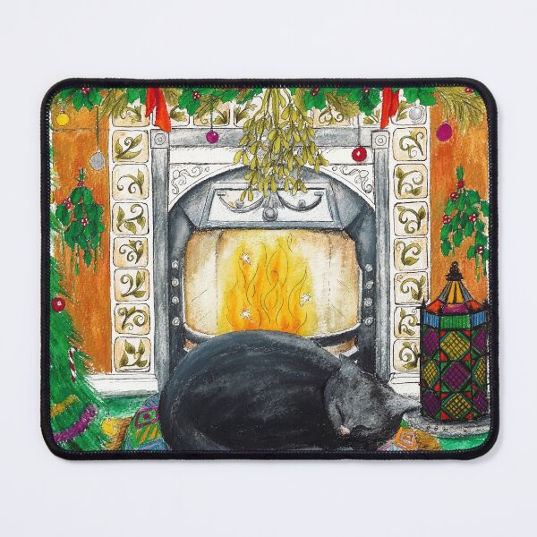 Item preview, Christmas Cat by The Fire designed and sold by gwendavies.