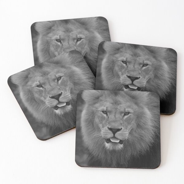 Item preview, Majestic Lion Sticking Out His Tongue Mono designed and sold by rawshutterbug.