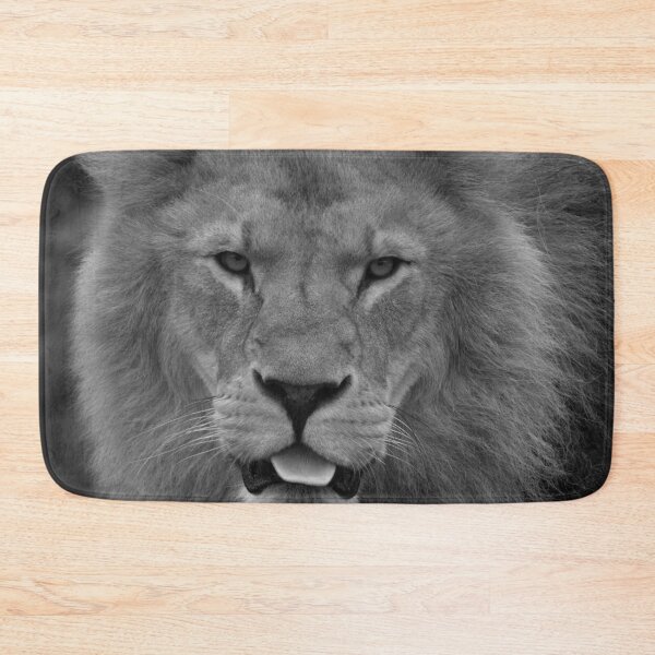 Item preview, Majestic Lion Sticking Out His Tongue Mono designed and sold by rawshutterbug.
