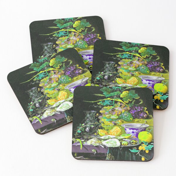 Item preview,  Fruits and oysters in yellow by Abraham Mignon designed and sold by LindaLG.
