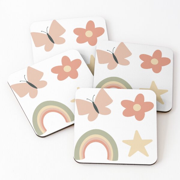 Item preview, pastel four pack rainbow, flower, star, butterfly set  designed and sold by creattion.