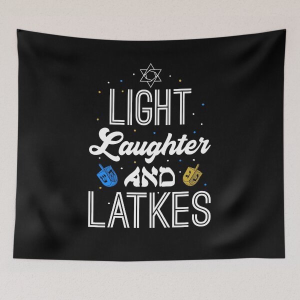 Item preview, Light Laughter Latkes Hanukkah Jewish Festival Menorah designed and sold by Dressed For  Duty.