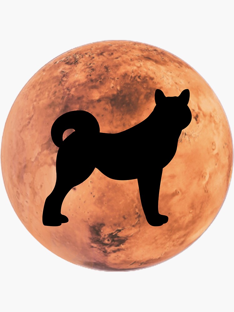 "shiba inu Dog Silhouette in Mars shiba inu lover gift" Sticker for