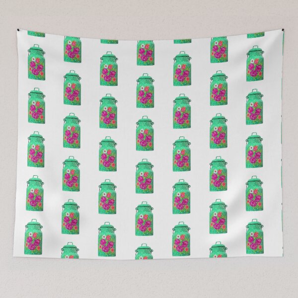 Item preview, Flowers growing over milk churn "MILK AND FLOWER" designed and sold by aliaiffa.