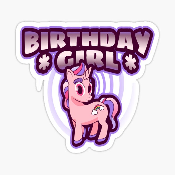 Adorable Unicorn Birthday Girl Birthday Gift Tee' Sticker