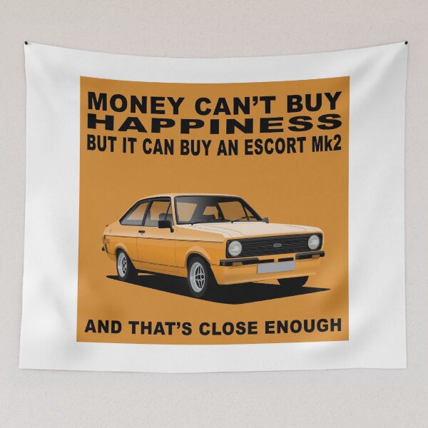 Item preview, Ford Escort Mexico Mk2 2 Door Signal Orange Happiness Art designed and sold by Hamilton illustrations.