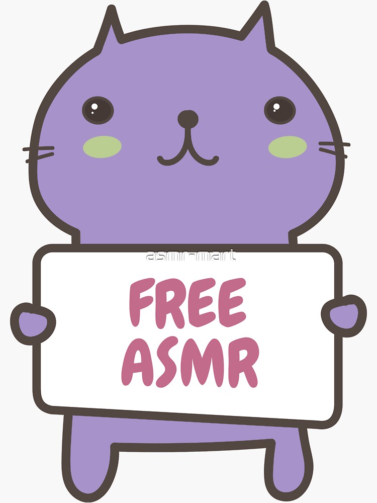 Free Asmr Kitty Sticker For Sale By Asmr Mart Redbubble