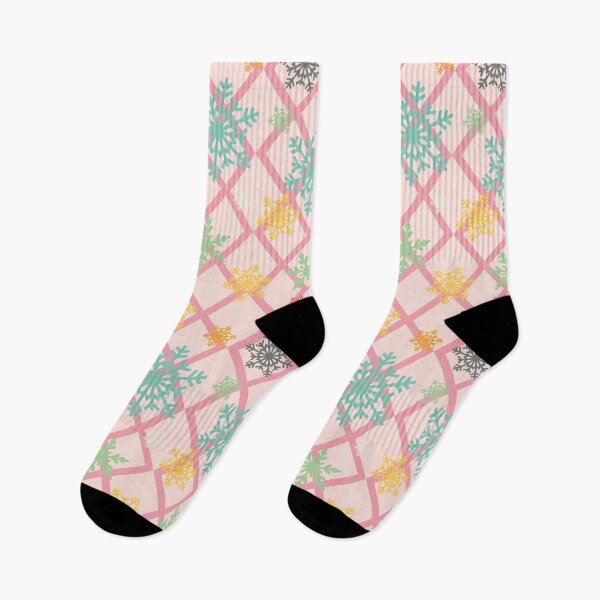 Item preview, Pink Plaid Snowflake Christmas Pattern designed and sold by PeppermintCreek.