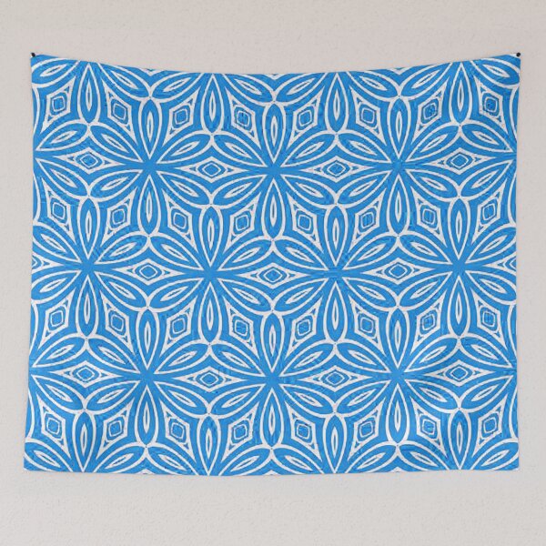 Item preview,  bandana,blue bandana,henna pattern,middle eastern pattern,persian rug,etherial,spriritual,meditation,aromatherapy, mid century modern pattern designed and sold by Nostrathomas66.