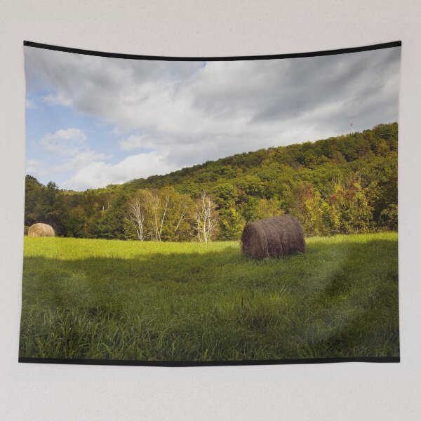 Item preview, Hay bales, Rural farm scene in East Granby, Connecticut designed and sold by OrcaNature.