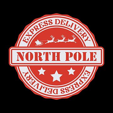 North Pole Express Mail Stamps Sticker for Sale by Nakikej