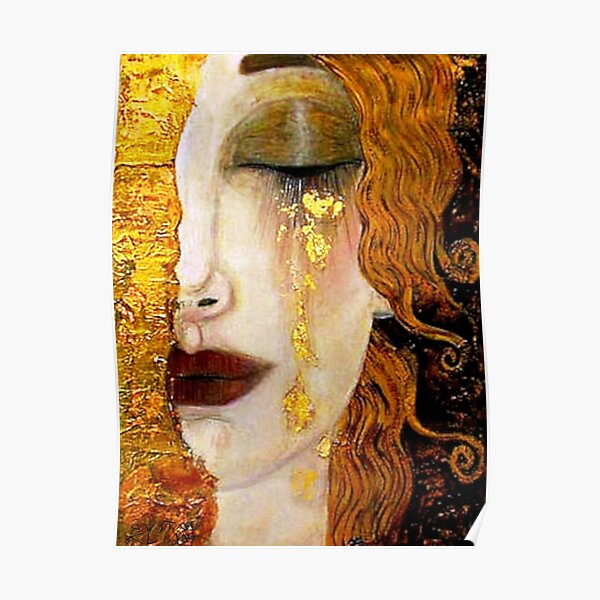 "Freya's Tears" by Gustav Klimt (w/signature) | Art Nouveau Symbolism Poster