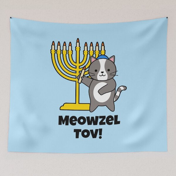 Item preview, Meowzel Tov! Hanukkah Cat designed and sold by HebrewHipster.