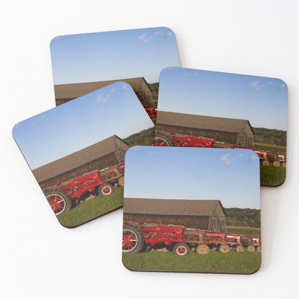 Item preview, Red tractors and tobacco barns in Suffield, Connecticut designed and sold by OrcaNature.