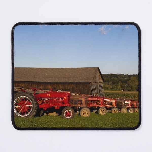 Item preview, Red tractors and tobacco barns in Suffield, Connecticut designed and sold by OrcaNature.