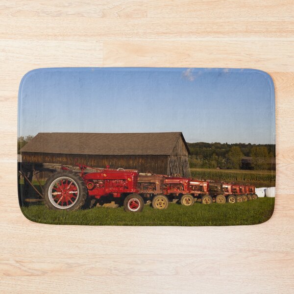 Item preview, Red tractors and tobacco barns in Suffield, Connecticut designed and sold by OrcaNature.