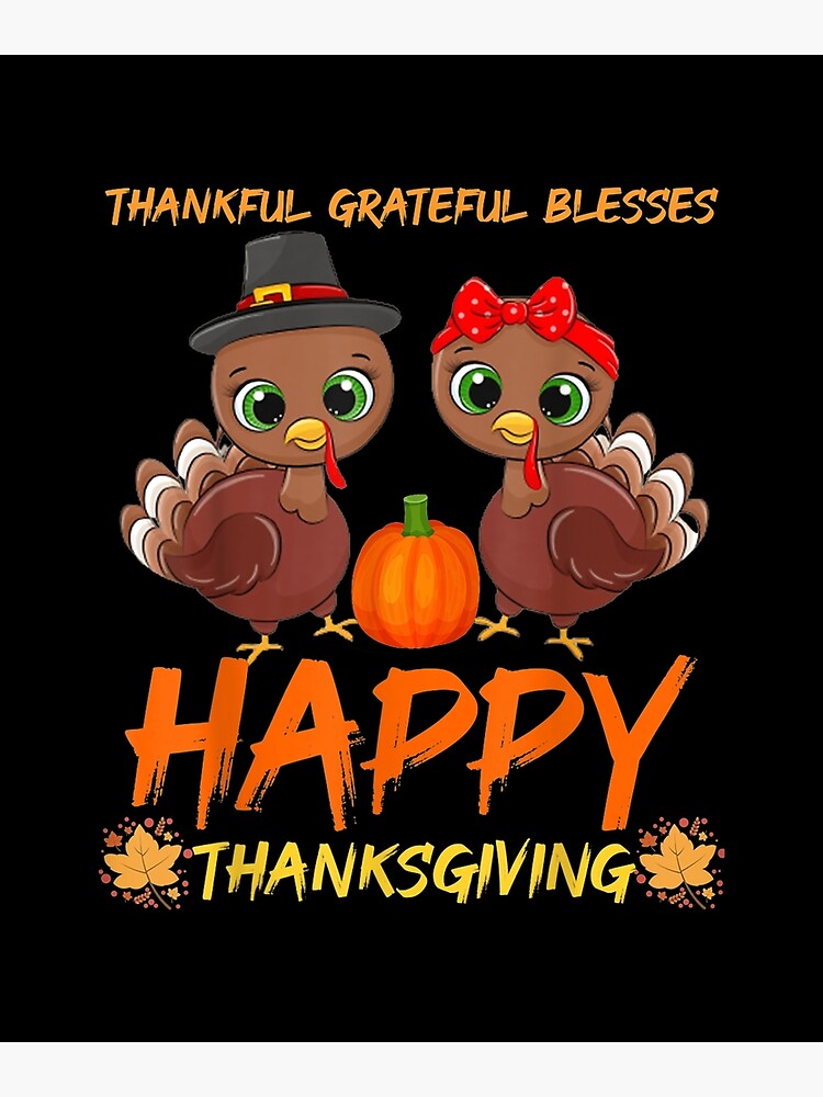 Thumbnail 2 of 2, Greeting Card, Thankful Grateful Blessed Happy Thanksgiving Turkey designed and sold by GarnerPugh.