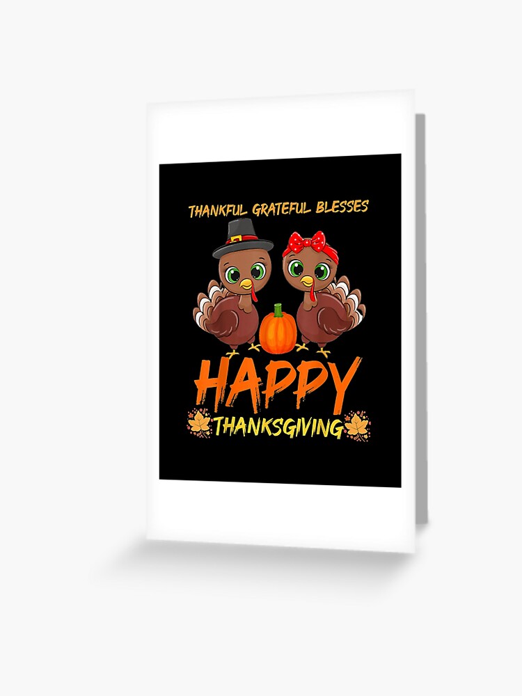 Thumbnail 1 of 2, Greeting Card, Thankful Grateful Blessed Happy Thanksgiving Turkey designed and sold by GarnerPugh.