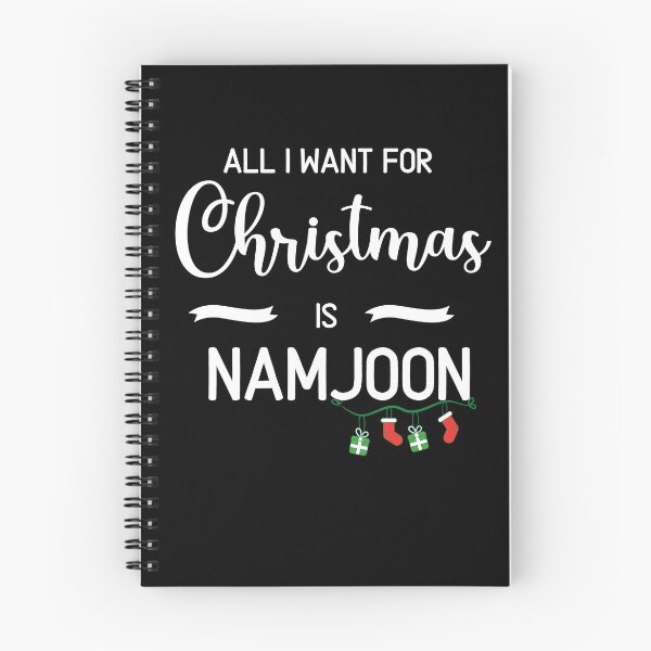 Item preview, All I want for Christmas is Namjoon| White Bold Text on Black designed and sold by Daebakshop.
