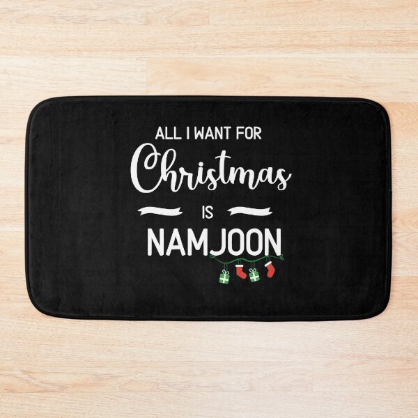 Item preview, All I want for Christmas is Namjoon| White Bold Text on Black designed and sold by Daebakshop.