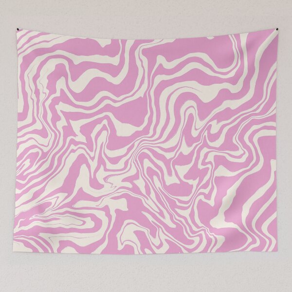 Item preview, Retro 70s Abstract Pink and Creme Swirl Abstract designed and sold by trajeado14.