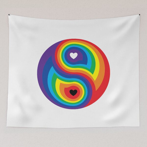Item preview, LGBTQ Pride - Ying Yang Meaning Love - Rainbow Yin Yang designed and sold by DesignByLeo.