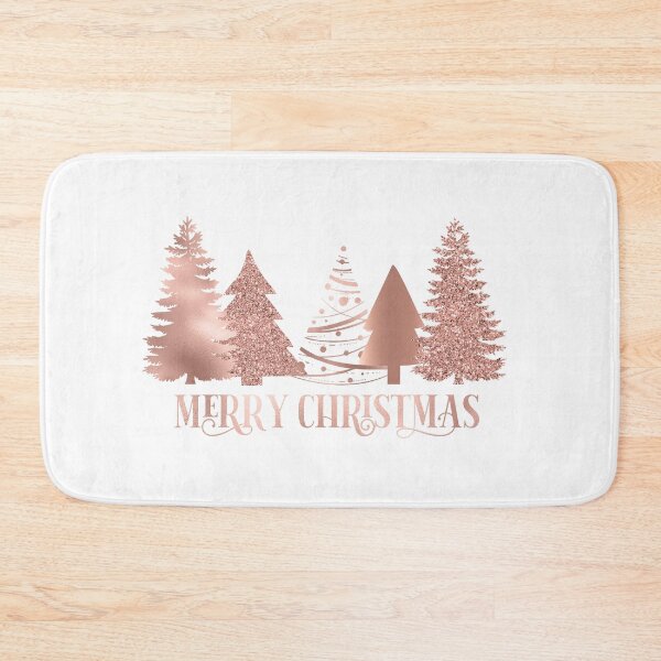 Item preview, Rose gold Pink Merry Christmas  designed and sold by ColorFlowArt.