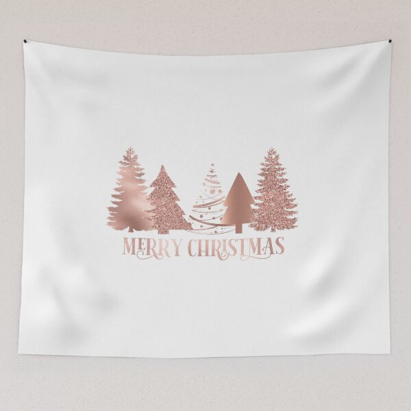 Item preview, Rose gold Pink Merry Christmas  designed and sold by ColorFlowArt.