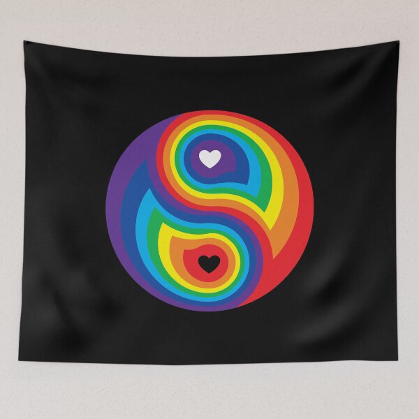 Item preview, LGBTQ Pride - Ying Yang Meaning Love - Rainbow Yin Yang designed and sold by DesignByLeo.