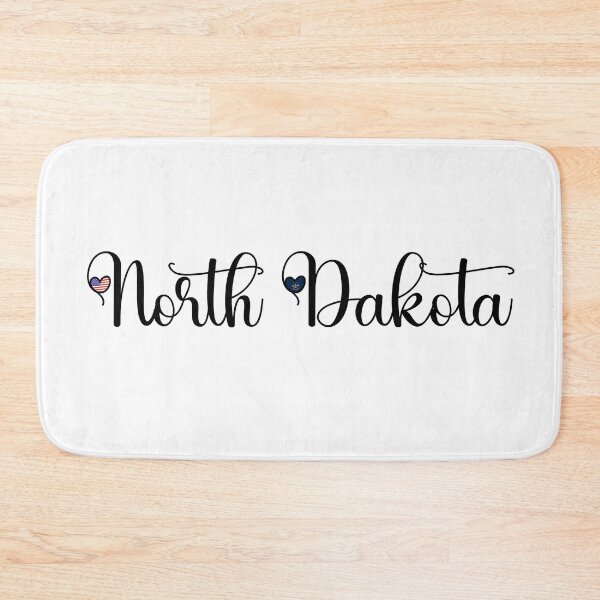 Item preview, I Love North Dakota - North Dakota Script With Heart Shaped Flags designed and sold by molamode.