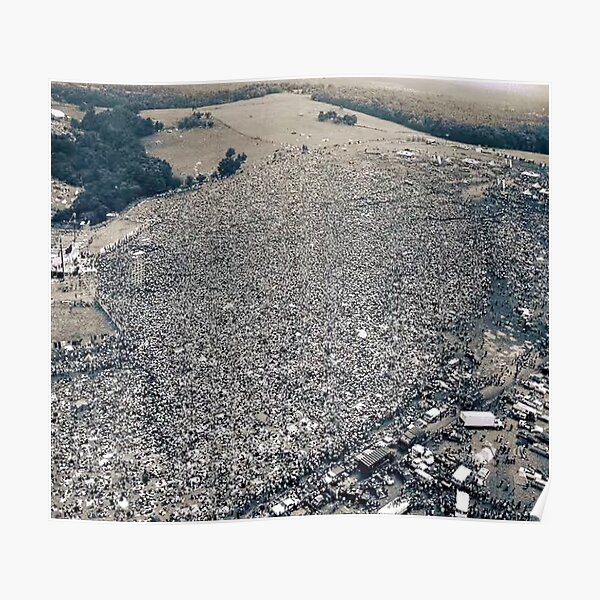 Luftaufnahme Woodstock 400.000 Menschen 1969 Poster