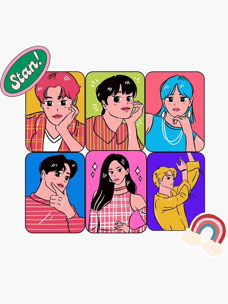 "kpop idol art design" Sticker for Sale by DesignPatternsA | Redbubble